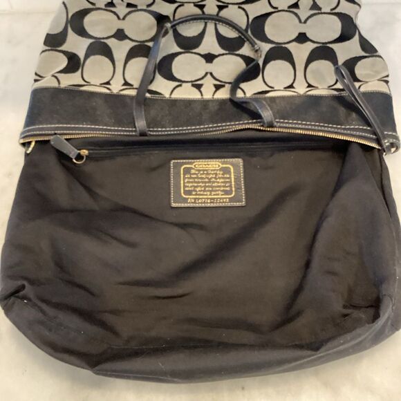 Coach Signature Jacquard Stripe Zip Top Tote Bag - Picture 12 of 14